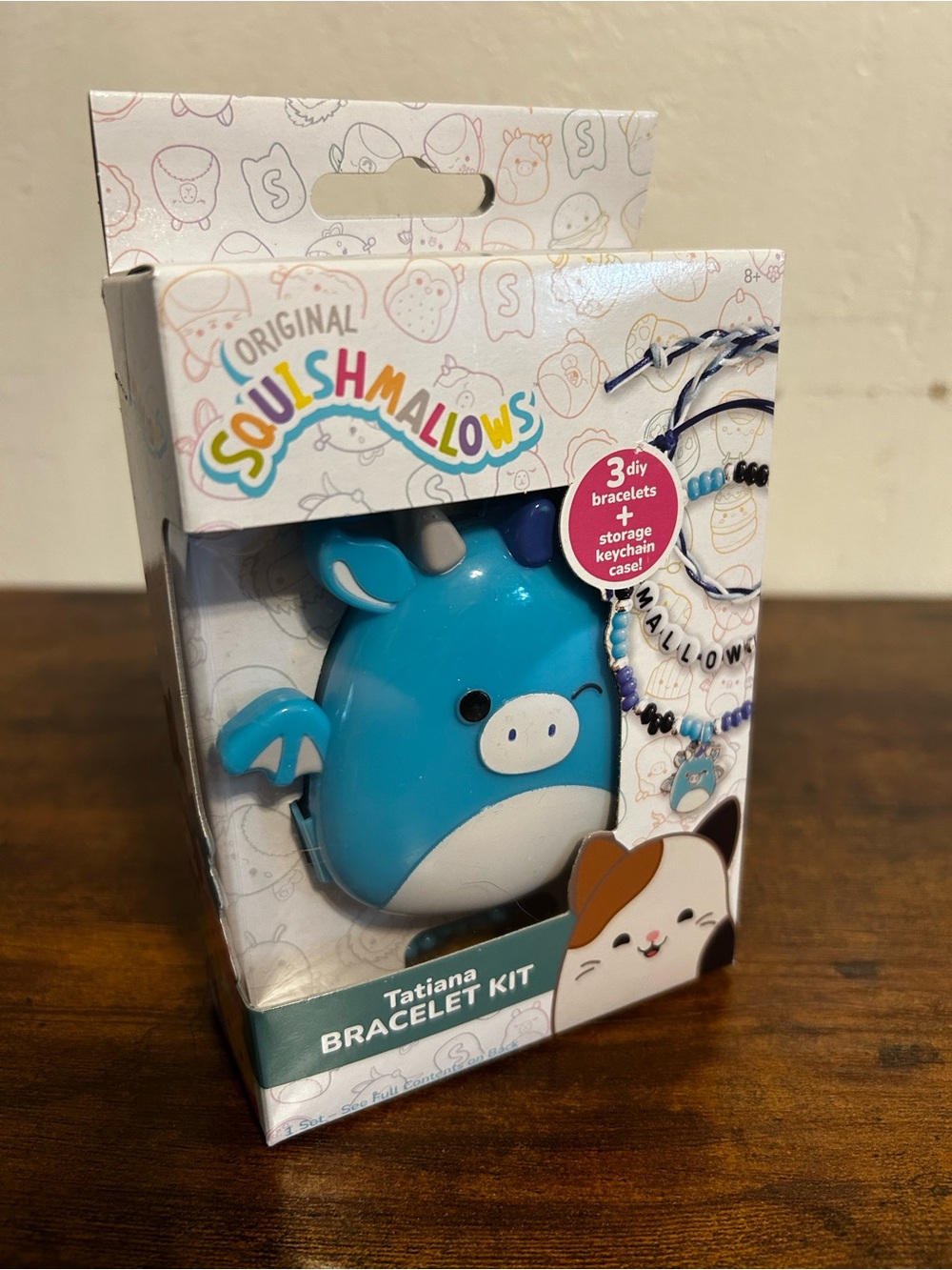 Squishmallows Tatiana Blue Bracelet Kit with Keychain Case